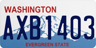 WA license plate AXB1403