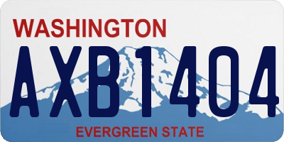 WA license plate AXB1404