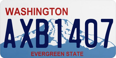 WA license plate AXB1407