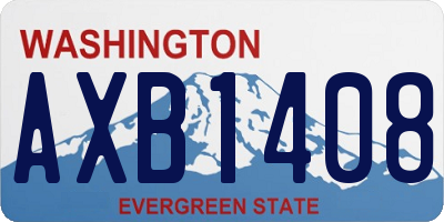 WA license plate AXB1408