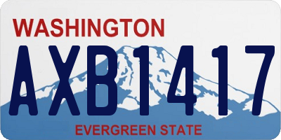WA license plate AXB1417