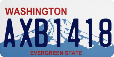 WA license plate AXB1418