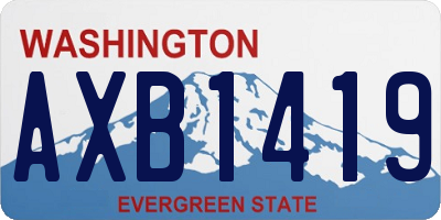 WA license plate AXB1419