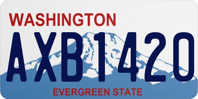 WA license plate AXB1420