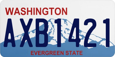 WA license plate AXB1421