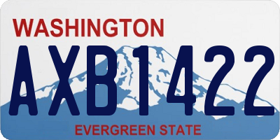 WA license plate AXB1422