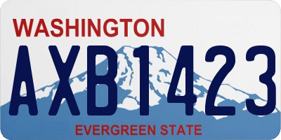 WA license plate AXB1423