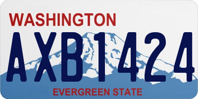 WA license plate AXB1424
