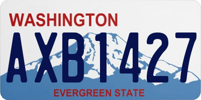 WA license plate AXB1427