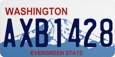 WA license plate AXB1428