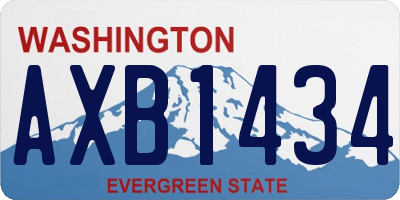 WA license plate AXB1434