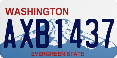 WA license plate AXB1437