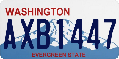 WA license plate AXB1447