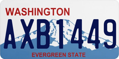 WA license plate AXB1449