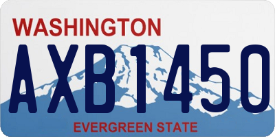 WA license plate AXB1450