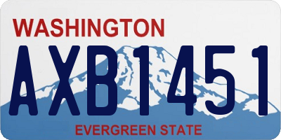 WA license plate AXB1451