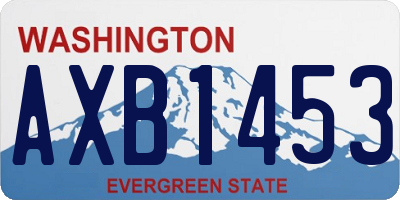 WA license plate AXB1453