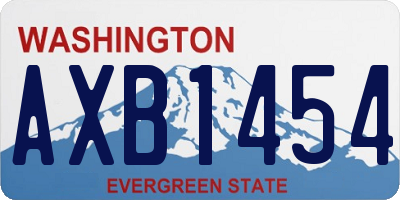 WA license plate AXB1454