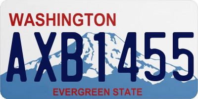WA license plate AXB1455