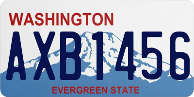 WA license plate AXB1456