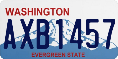 WA license plate AXB1457