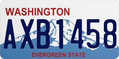 WA license plate AXB1458