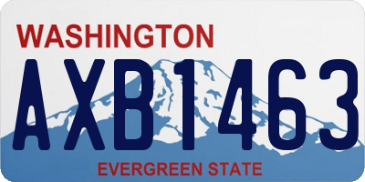 WA license plate AXB1463