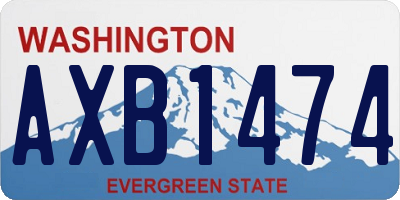 WA license plate AXB1474