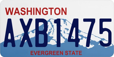 WA license plate AXB1475