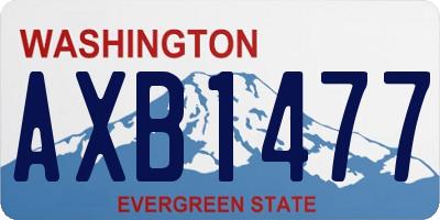 WA license plate AXB1477