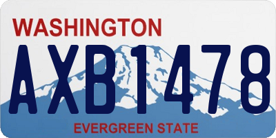 WA license plate AXB1478