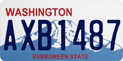 WA license plate AXB1487