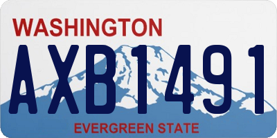 WA license plate AXB1491