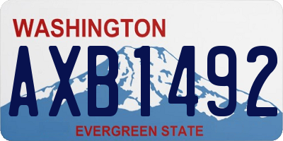 WA license plate AXB1492