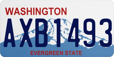 WA license plate AXB1493