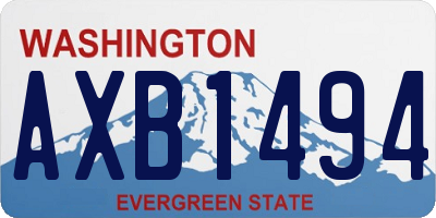 WA license plate AXB1494