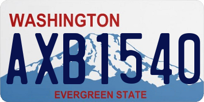 WA license plate AXB1540