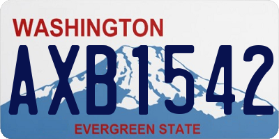 WA license plate AXB1542