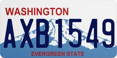 WA license plate AXB1549