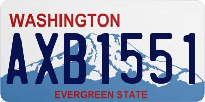 WA license plate AXB1551