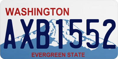 WA license plate AXB1552