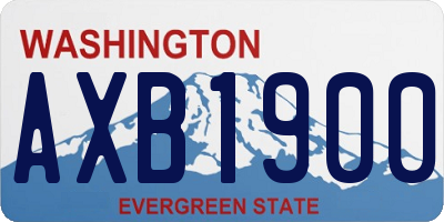 WA license plate AXB1900