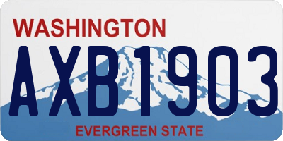WA license plate AXB1903