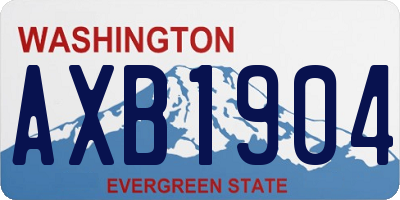 WA license plate AXB1904