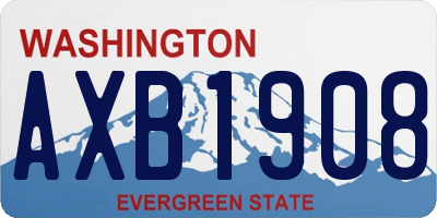 WA license plate AXB1908