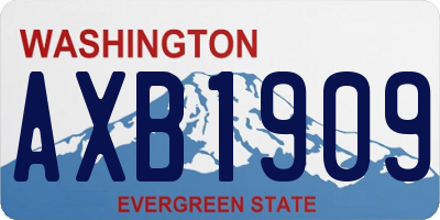 WA license plate AXB1909