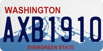 WA license plate AXB1910