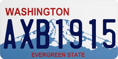 WA license plate AXB1915