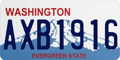 WA license plate AXB1916