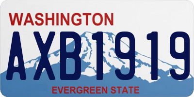 WA license plate AXB1919